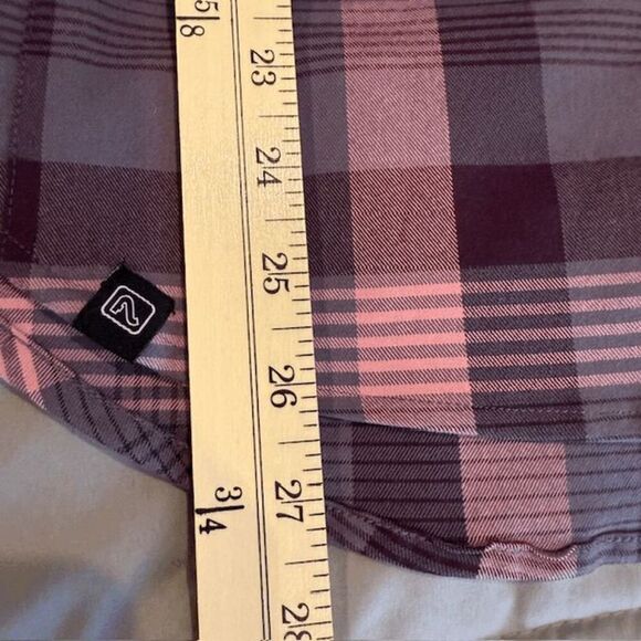 Flylow Brigette Tech Flannel in Shark Plaid Pink Purple Snap Close Size Small - Picture 11 of 13